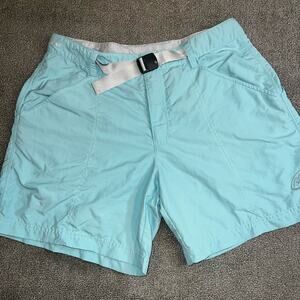 Cloudveil Shorts Athletic Quick Dry Hiking Short Women size 10 W/ Belt 15” blue